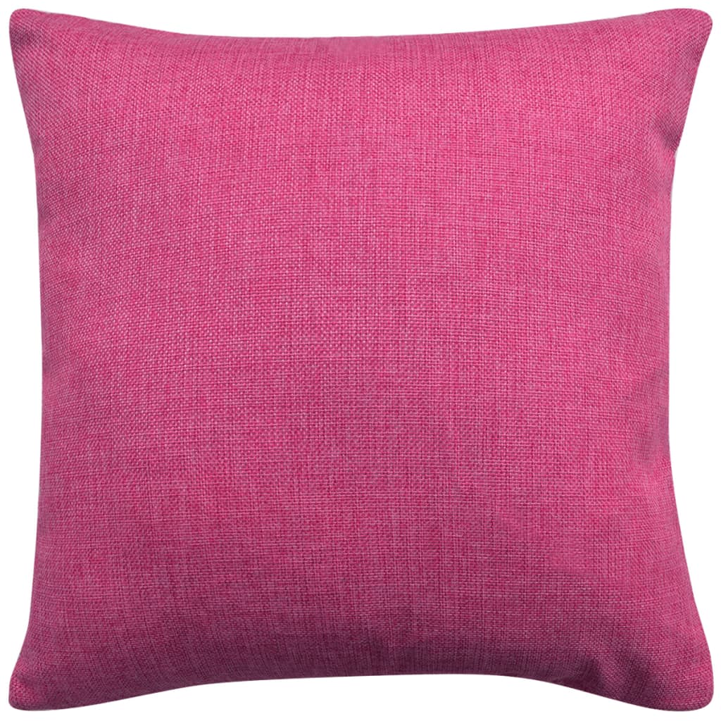 Pillowcases 4 pcs. linen look pink 80x80 cm
