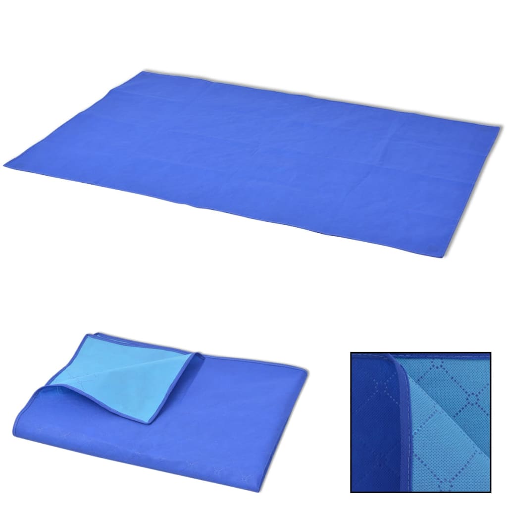 Picnic blanket blue and light blue 100x150 cm