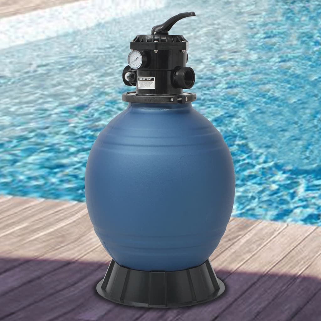 Pool sand filter with 6-way valve filter kettle blue 460 mm