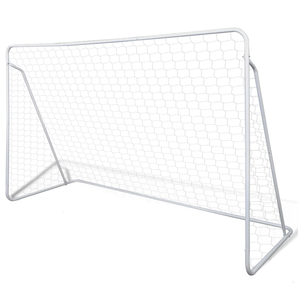 Football goal nets 2 pieces 240 x 90 x 150 cm steel