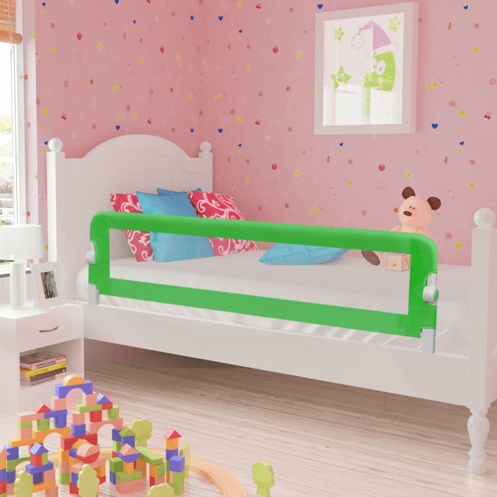 Toddler bed guard 2 pcs. Green 150x42 cm