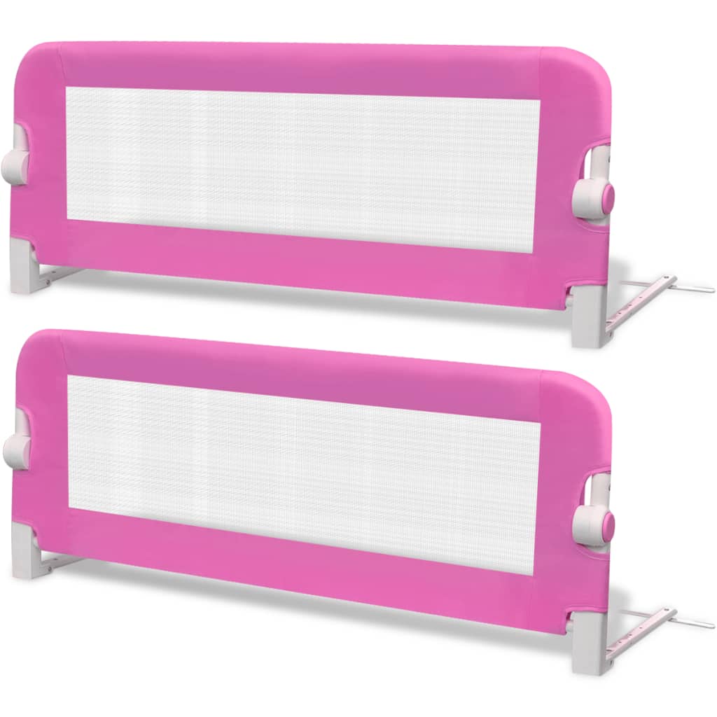 Toddler bed guard 2 pieces pink 102x42 cm