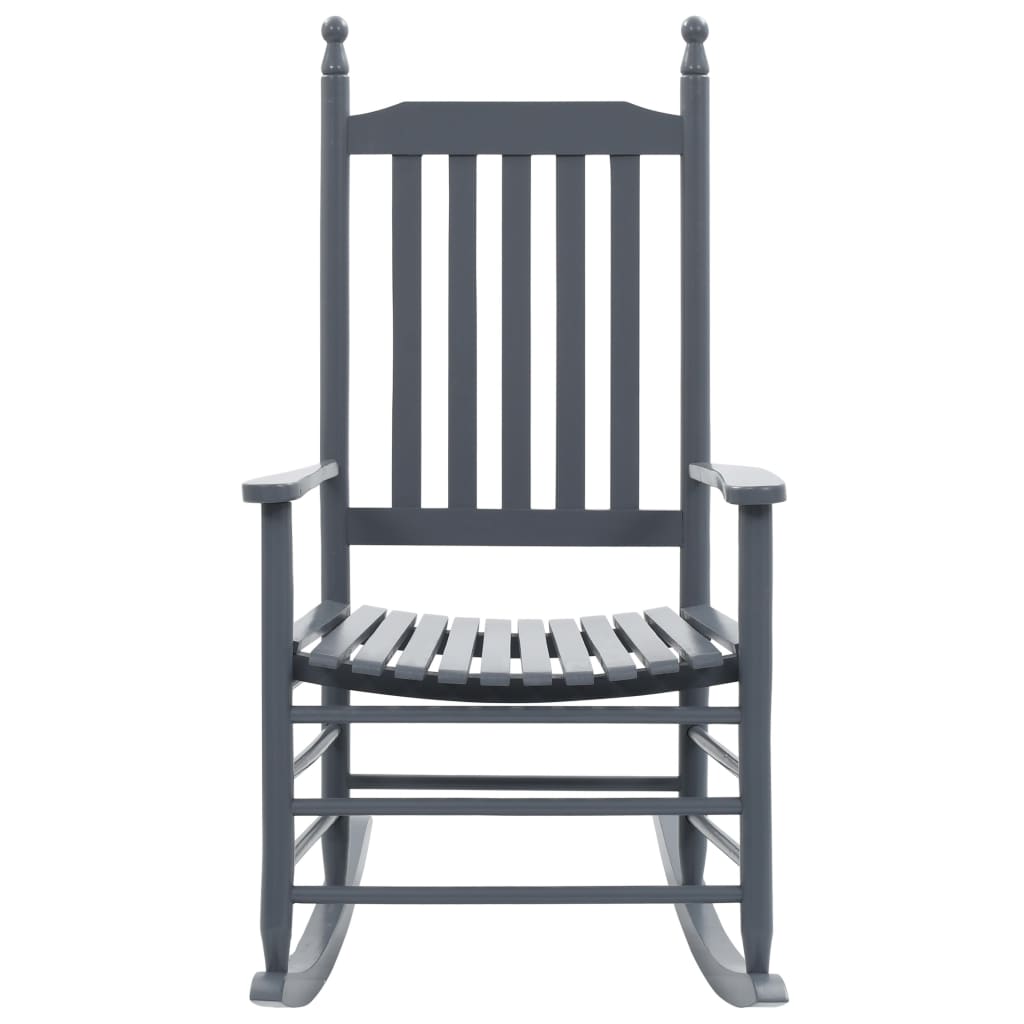 Schaukelstuhl mit gebogener Sitzfläche Grau Pappelholz