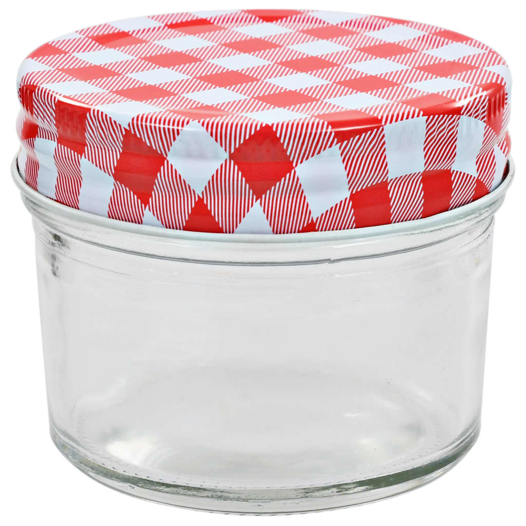Jam jars with white/red lids 24 pieces 110 ml