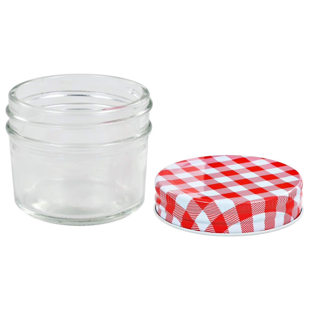 Jam jars with white/red lids 48 pieces 110 ml