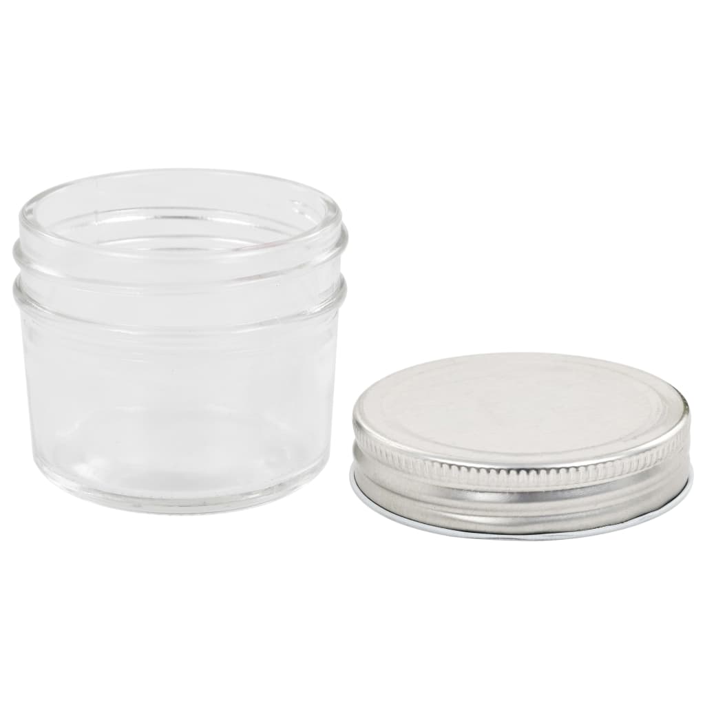 Jam jars with silver lids 24 pieces 110 ml