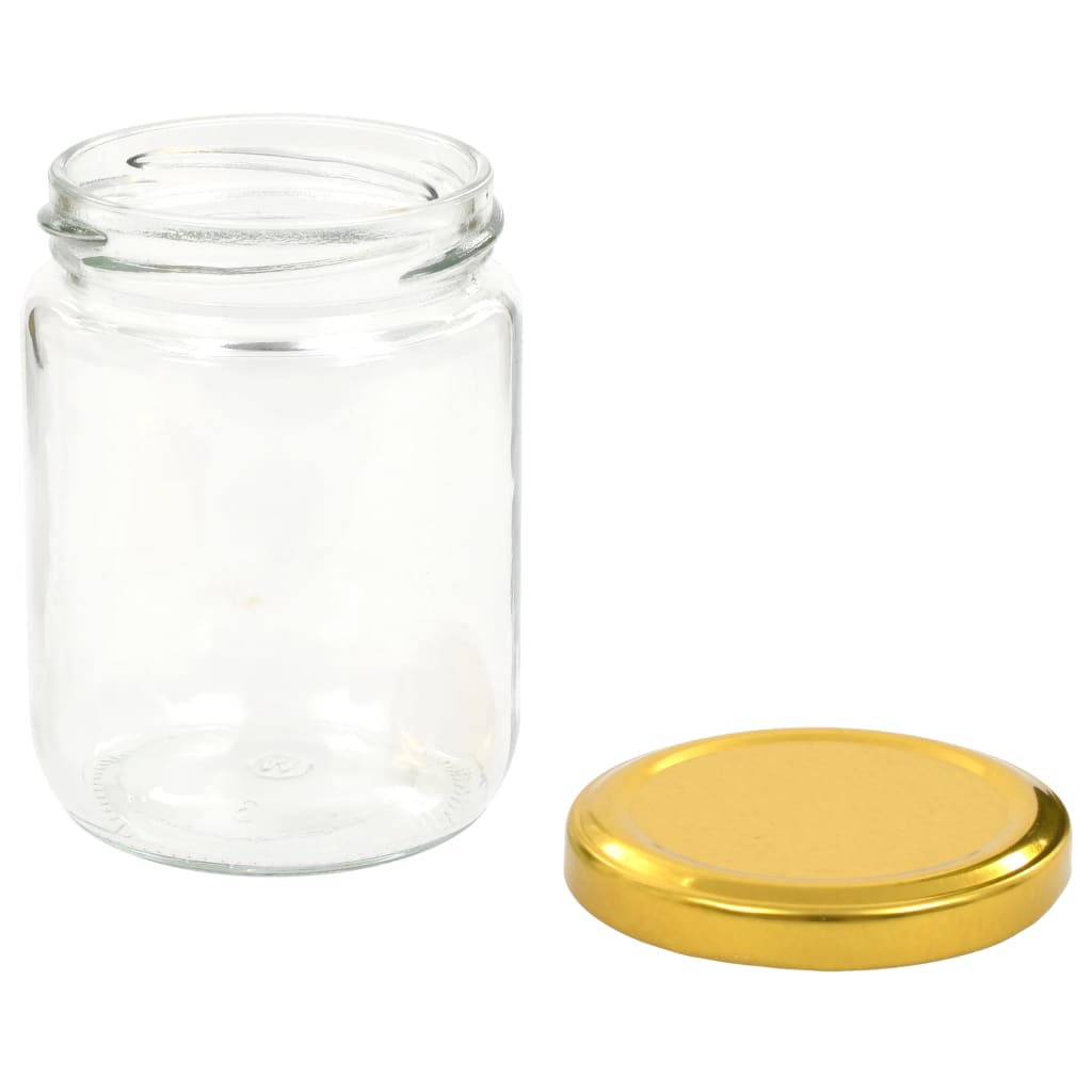 Jam jars with golden lids 48 pieces 230 ml