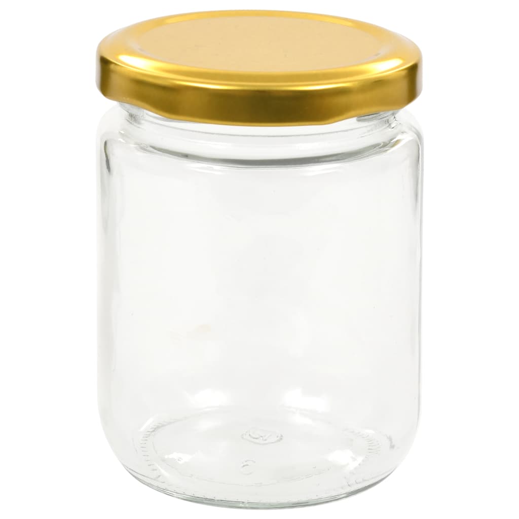Jam jars with golden lids 96 pieces 230 ml