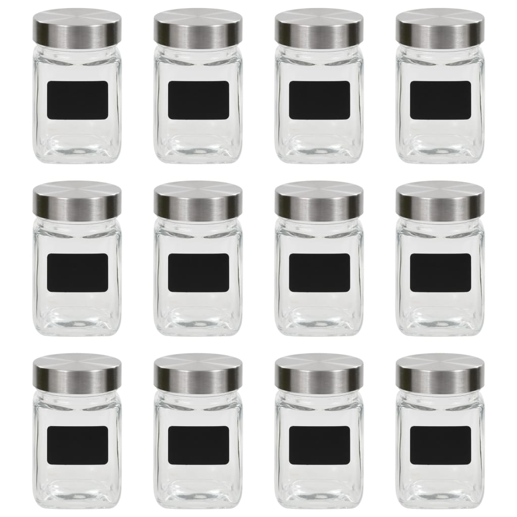 Storage jars with stickers 12 pieces 300 ml