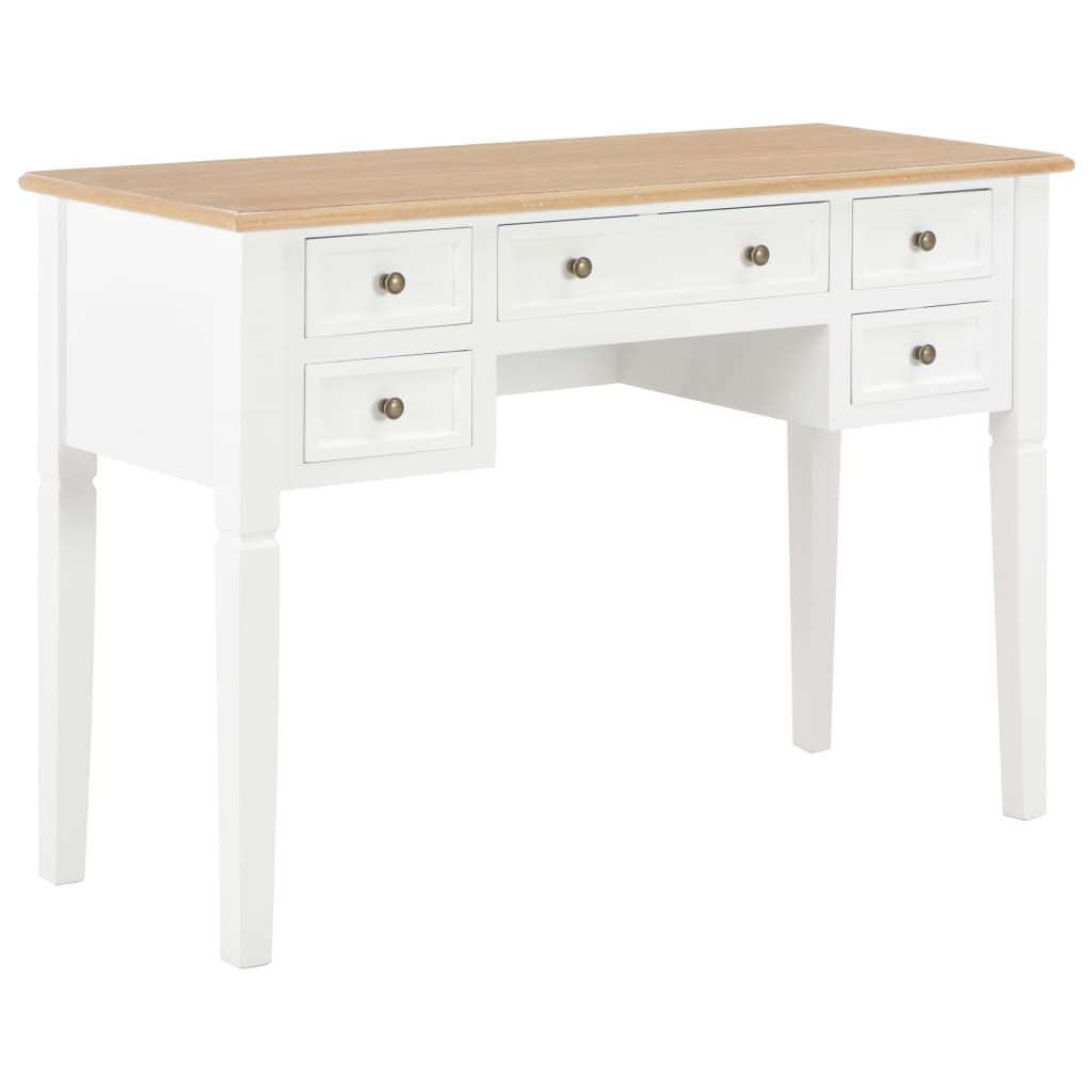 Desk white 109.5 x 45 x 77.5 cm wood