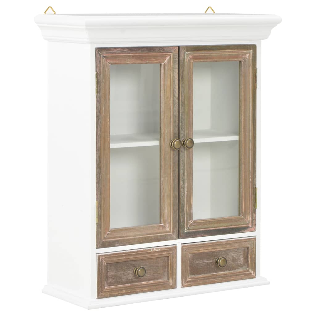 Wall cabinet white 49 x 22 x 59 cm solid wood