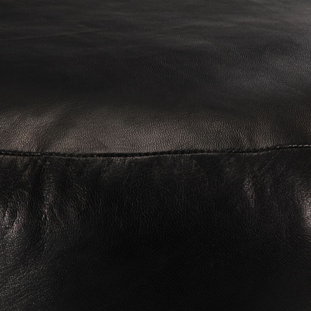 Pouf Black 60 x 30 cm Genuine Goat Leather