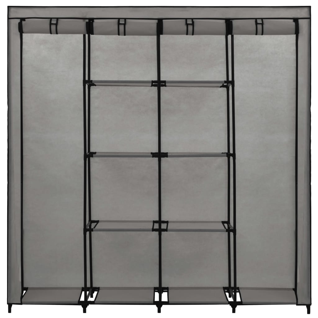 Wardrobe with 4 compartments gray 175 x 45 x 170 cm