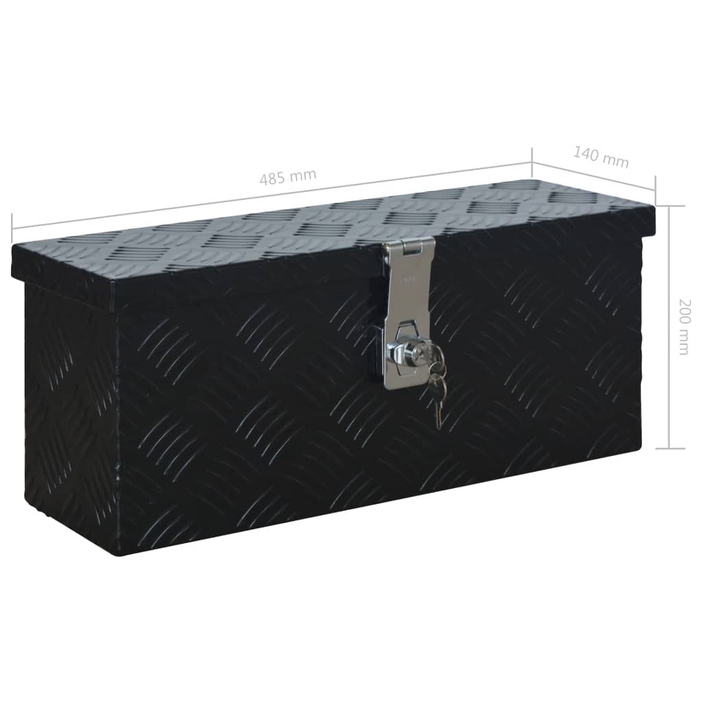 Aluminum box 485 x 140 x 200 mm black