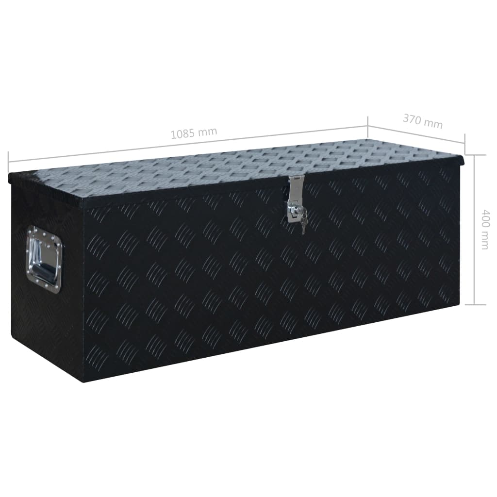 Aluminum box 1085 x 370 x 400 mm Black