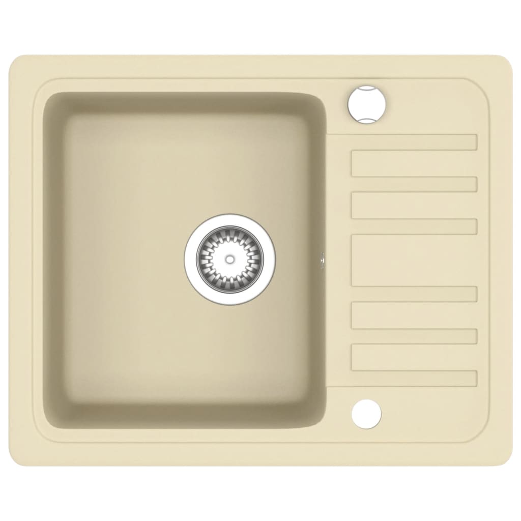 Granite sink single bowl beige