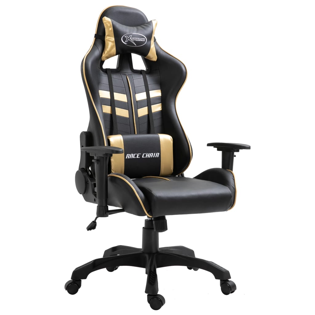 Gaming chair Golden faux leather