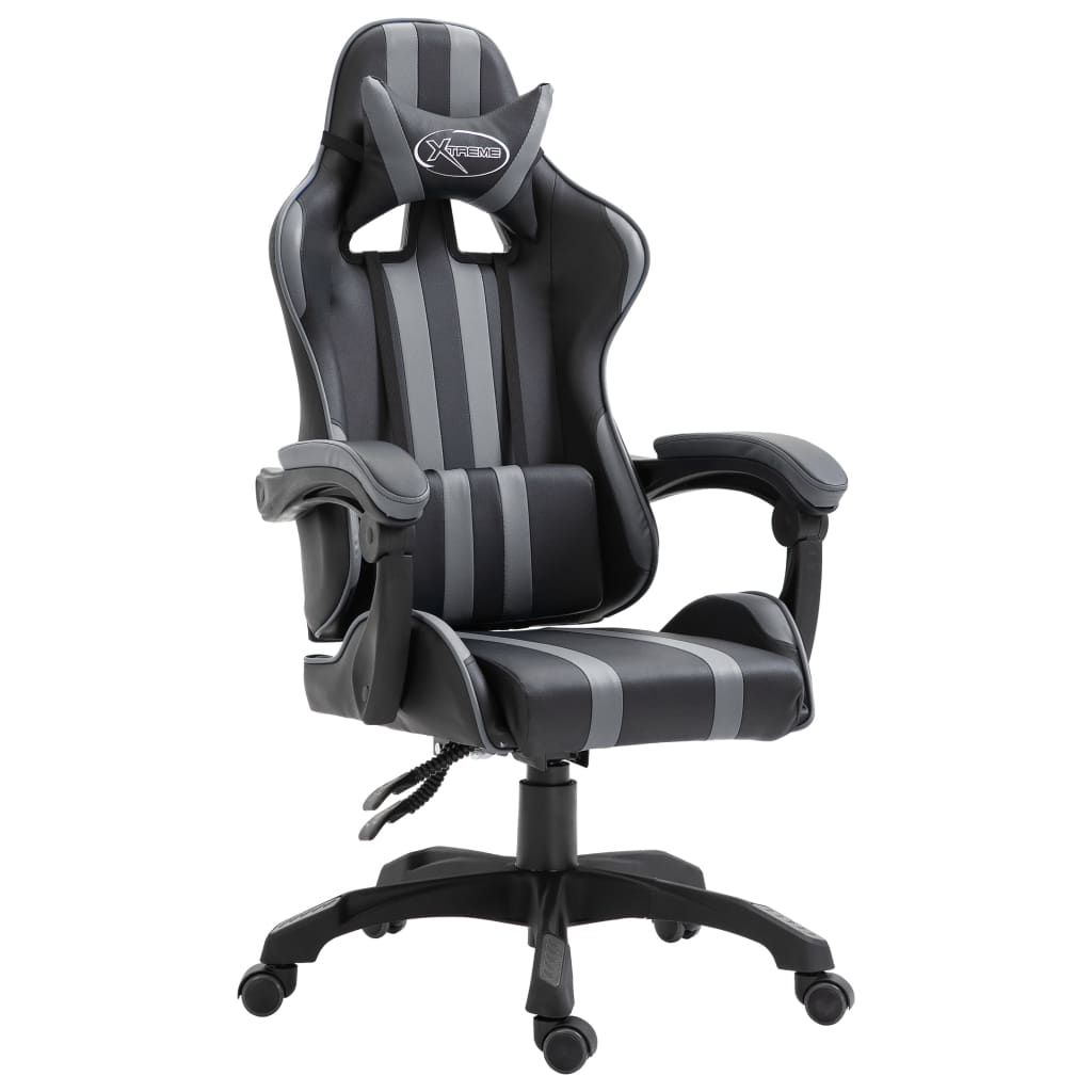 Gaming chair gray faux leather