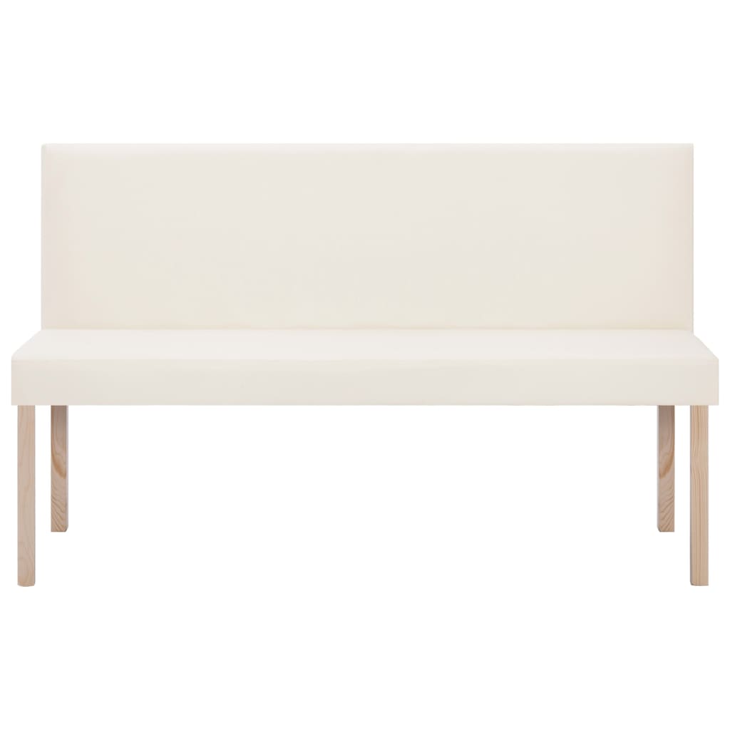 Bench 139.5 cm cream white faux leather