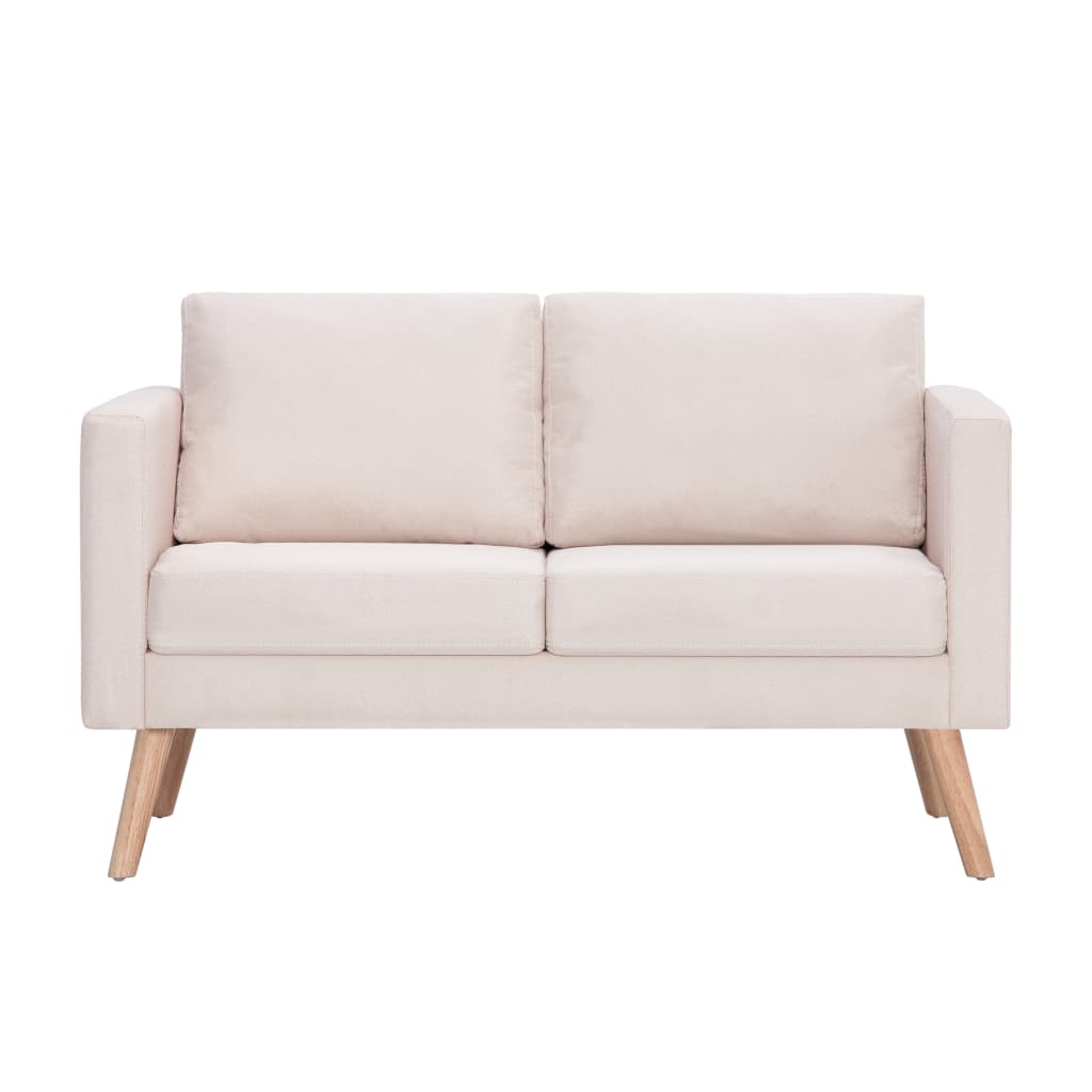 2-seater sofa fabric cream white