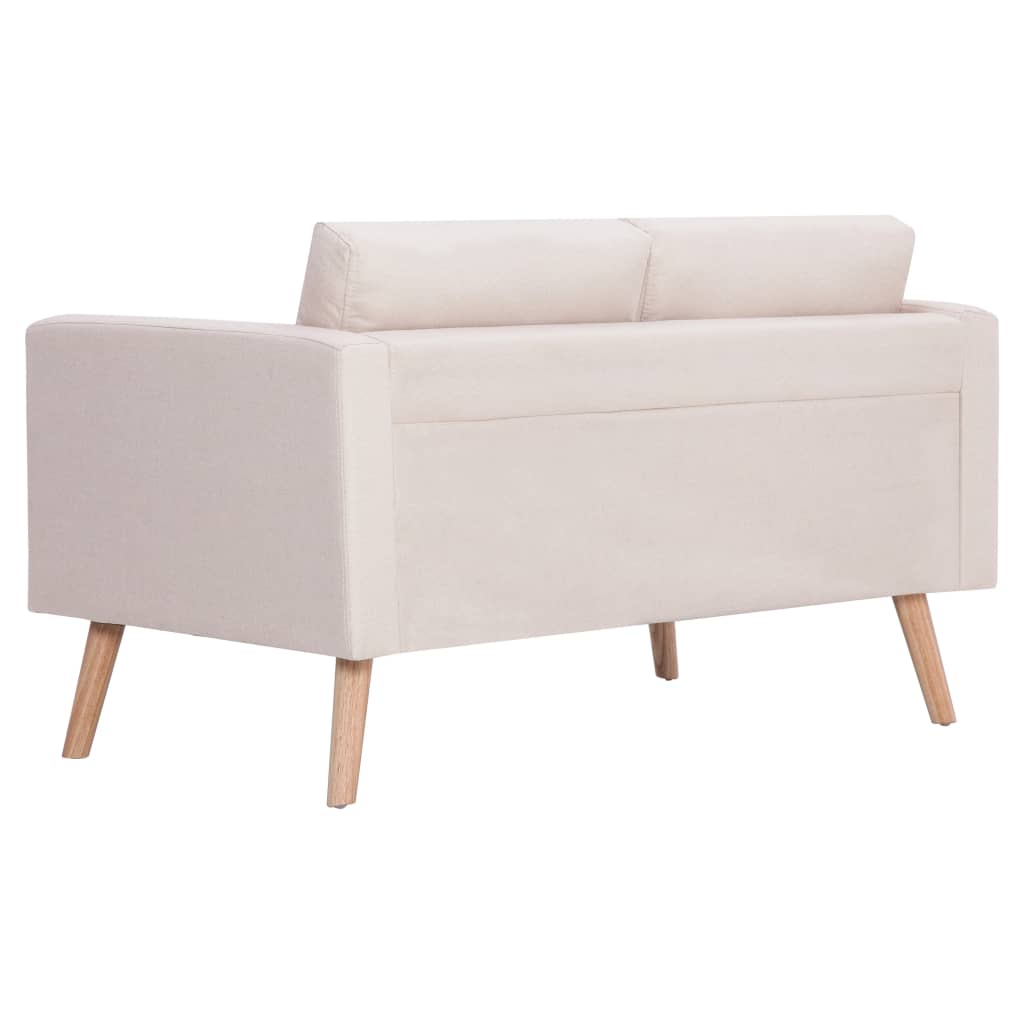 2-seater sofa fabric cream white