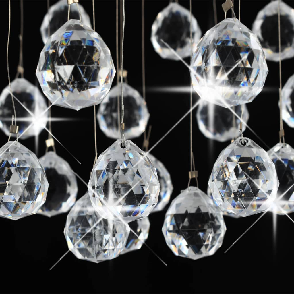Ceiling light with crystal beads silver ball 3x G9 bulbs