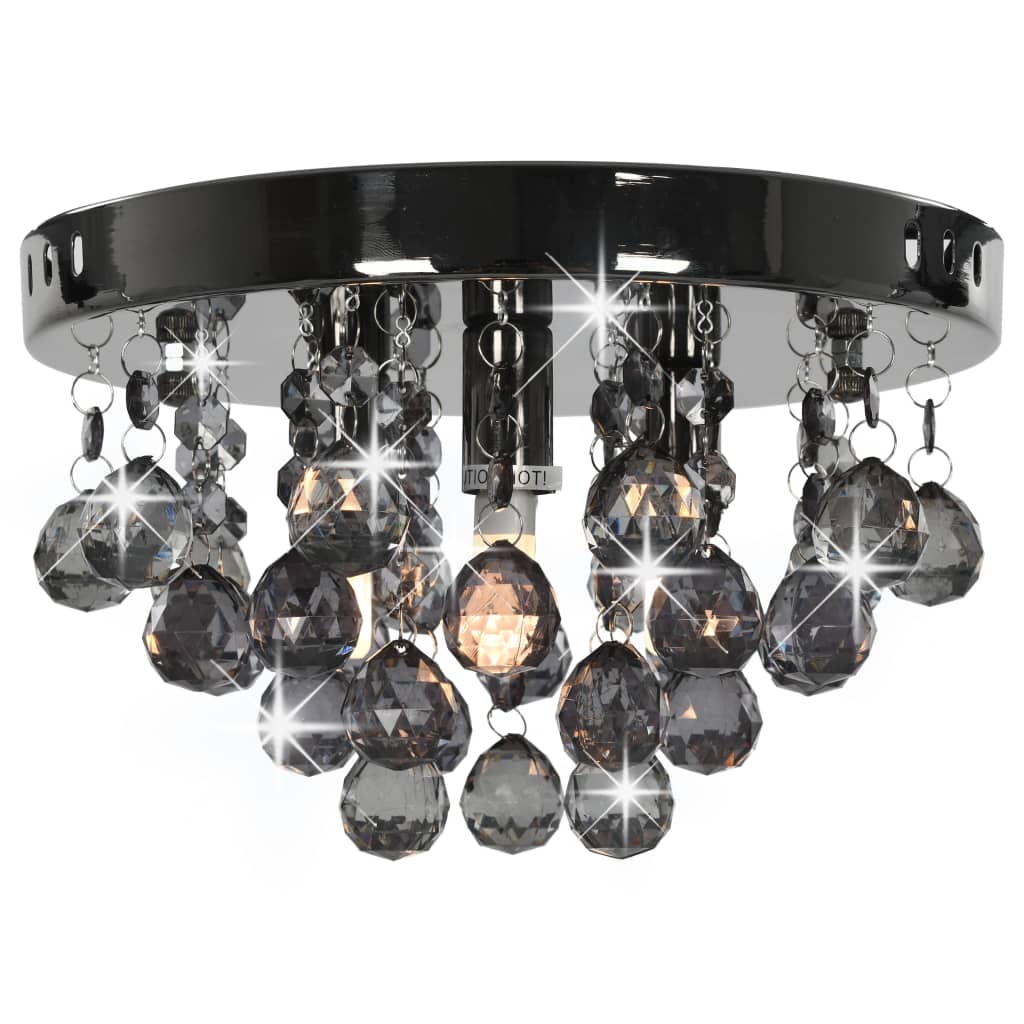 Ceiling light with smoked black beads Black Round G9