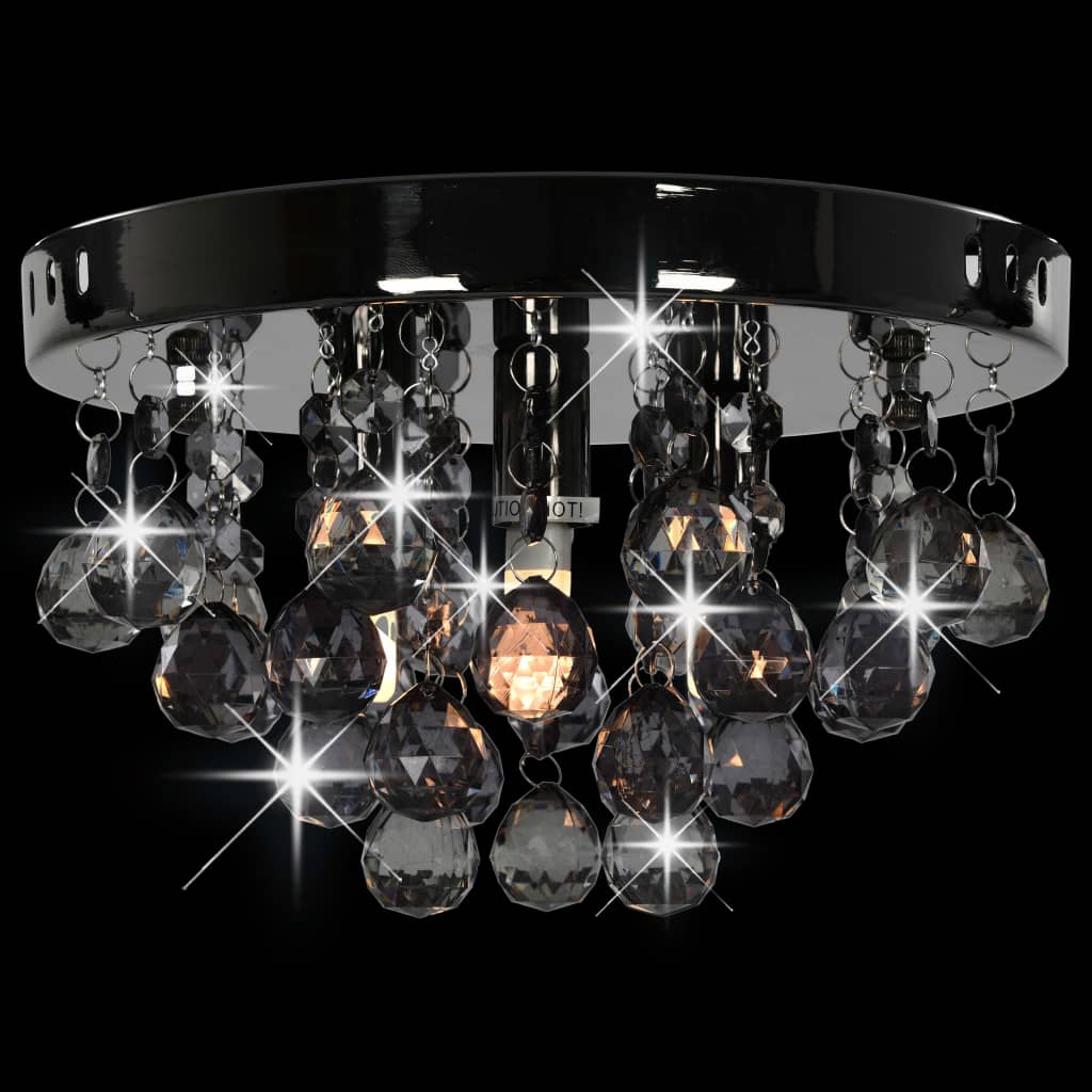 Ceiling light with smoked black beads Black Round G9