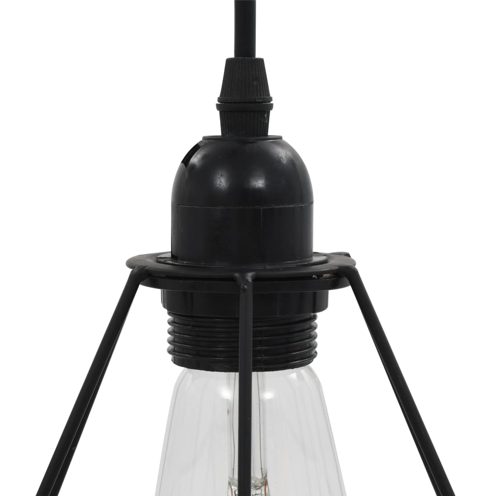 Ceiling light with diamond design black 3 x E27 bulbs