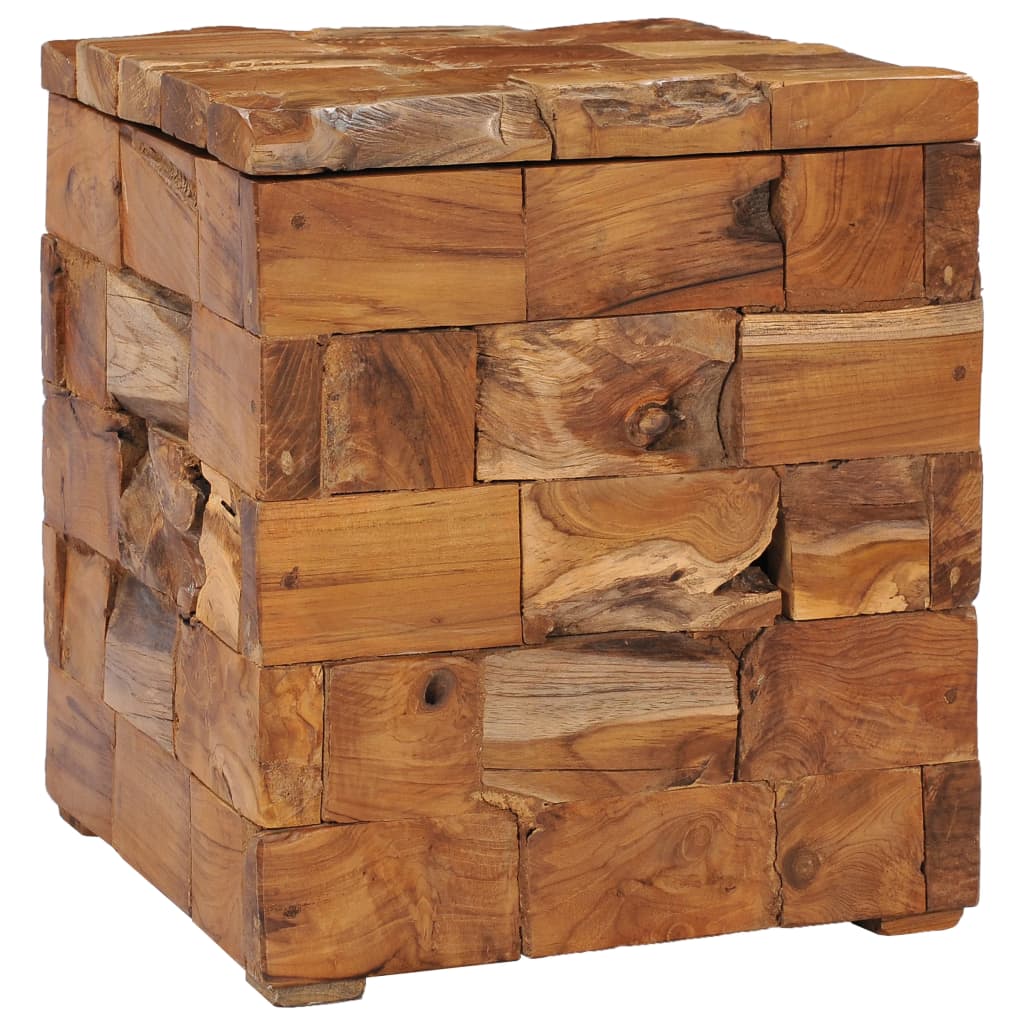 Stool with storage space solid teak wood
