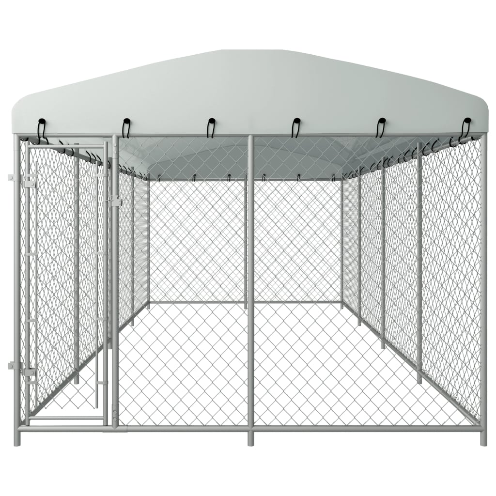 Outdoor dog kennel with roof 8x4x2.3 m