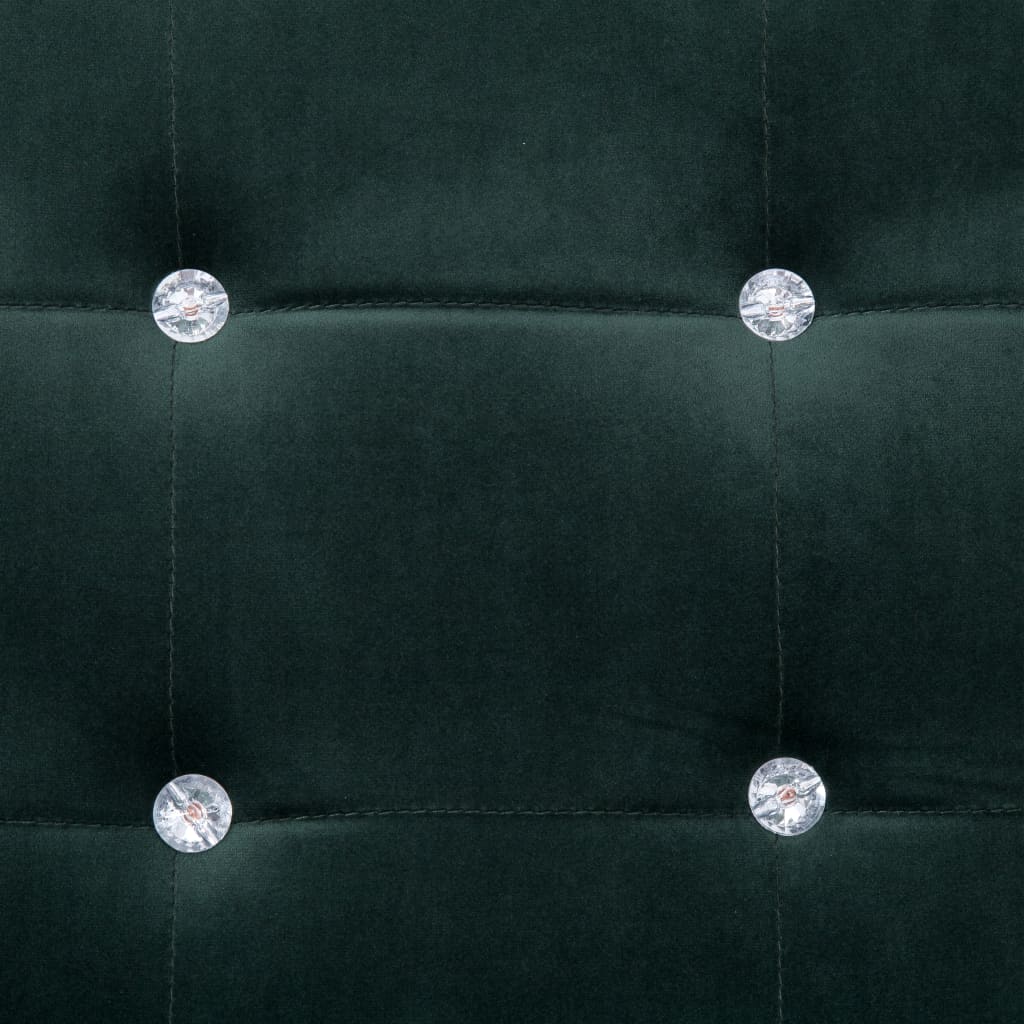 2-seater sofa with armrests dark green chrome and velvet