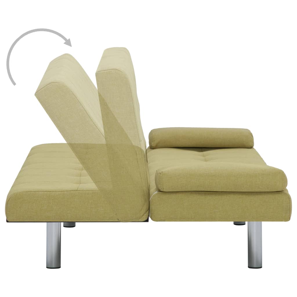 Sofa bed with two pillows Green Polyester