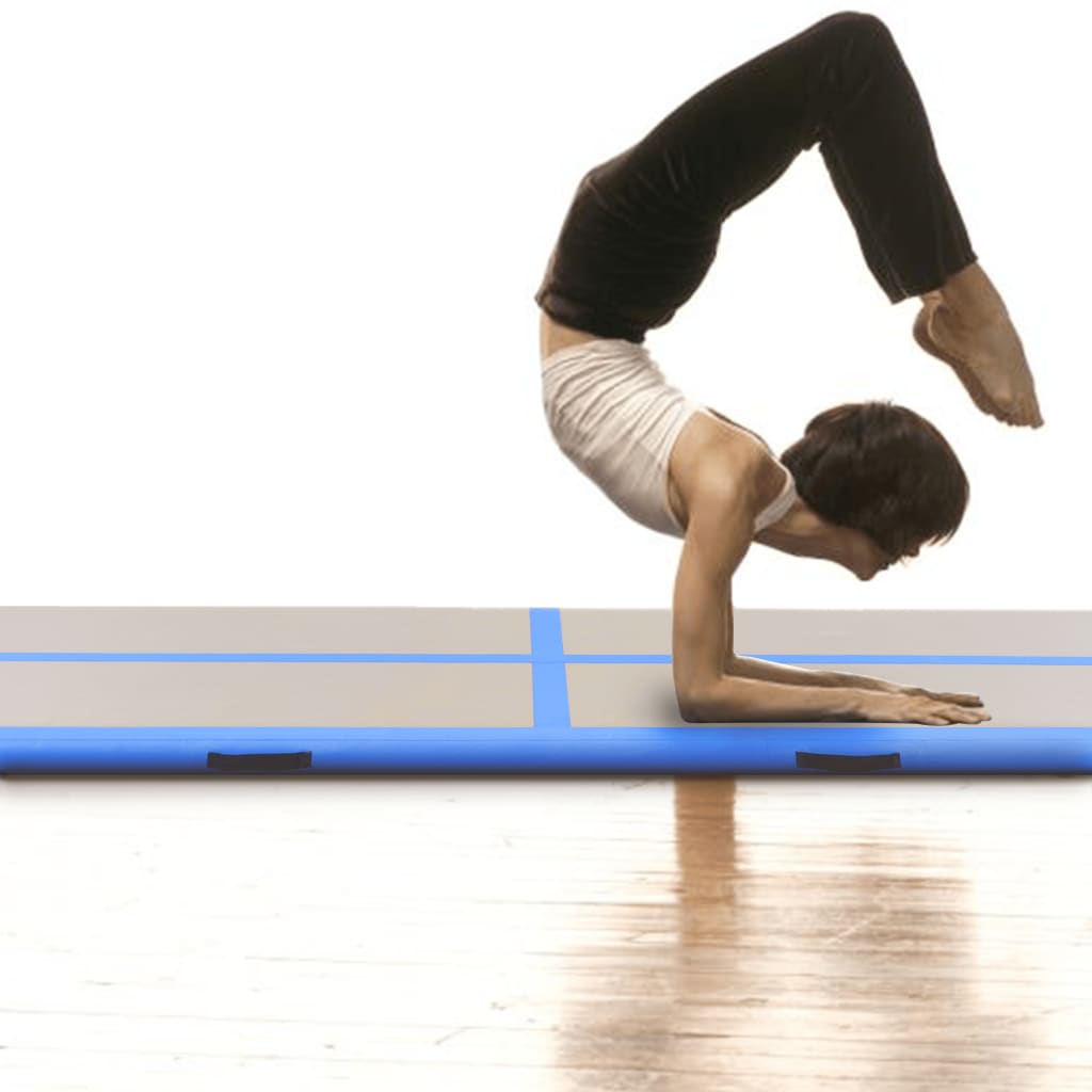Inflatable gymnastics mat with pump 300x100x10 cm PVC blue