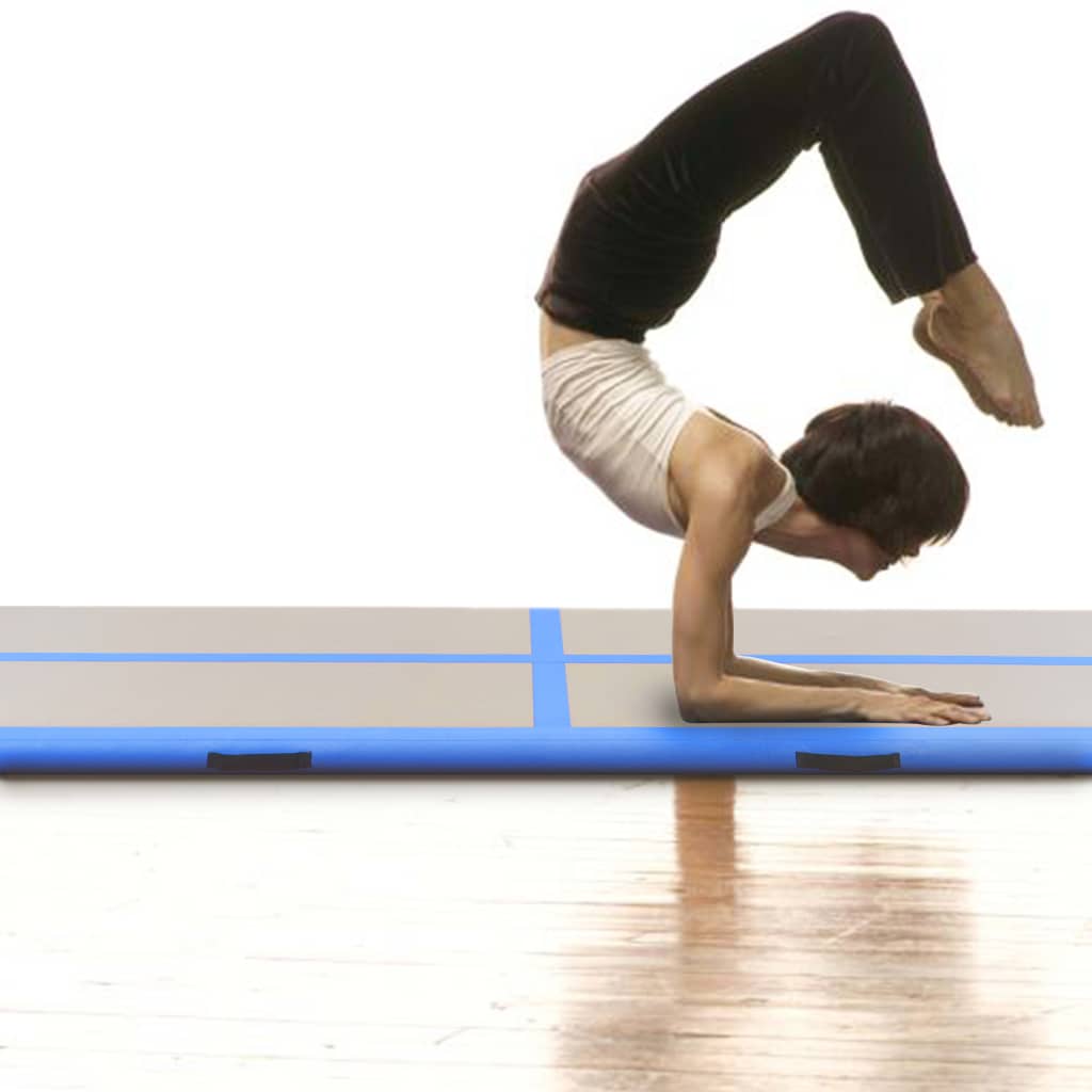 Inflatable gymnastics mat with pump 500x100x10 cm PVC blue