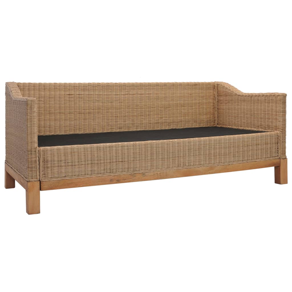 3-seater sofa with natural rattan cushions