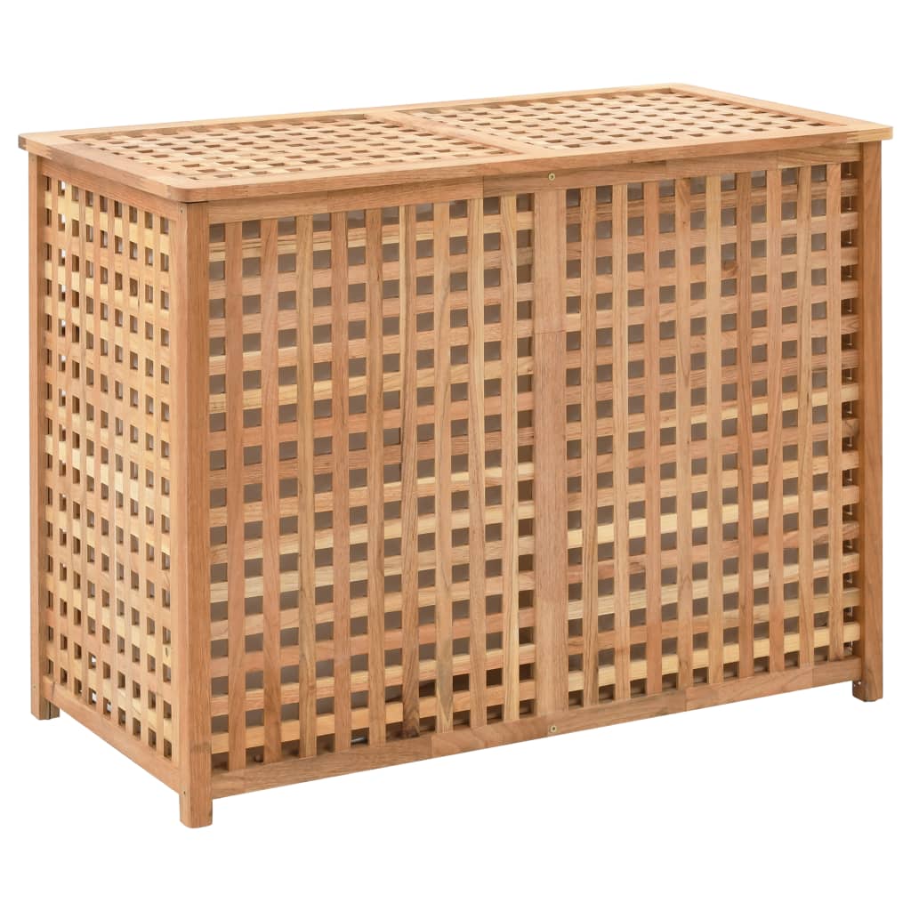Laundry basket 87.5x46x67 cm solid walnut wood