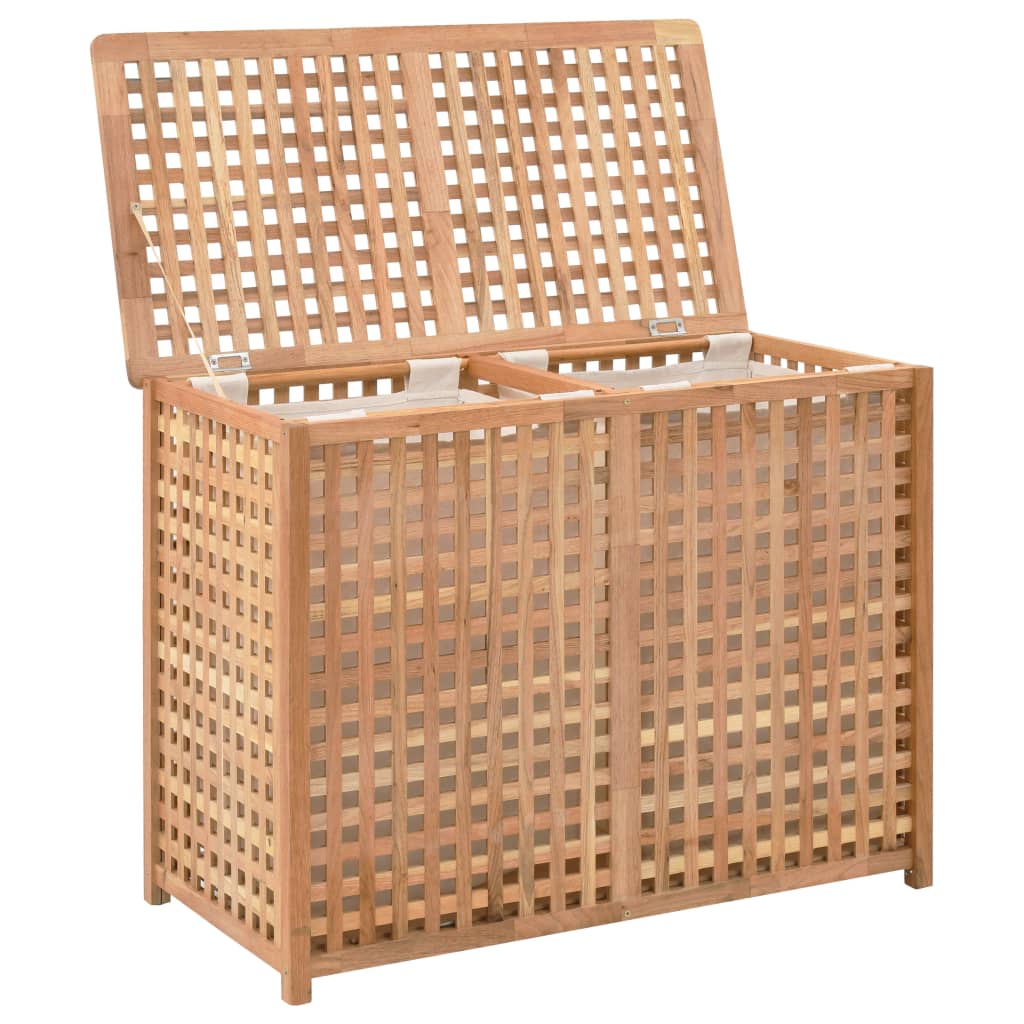 Laundry basket 87.5x46x67 cm solid walnut wood