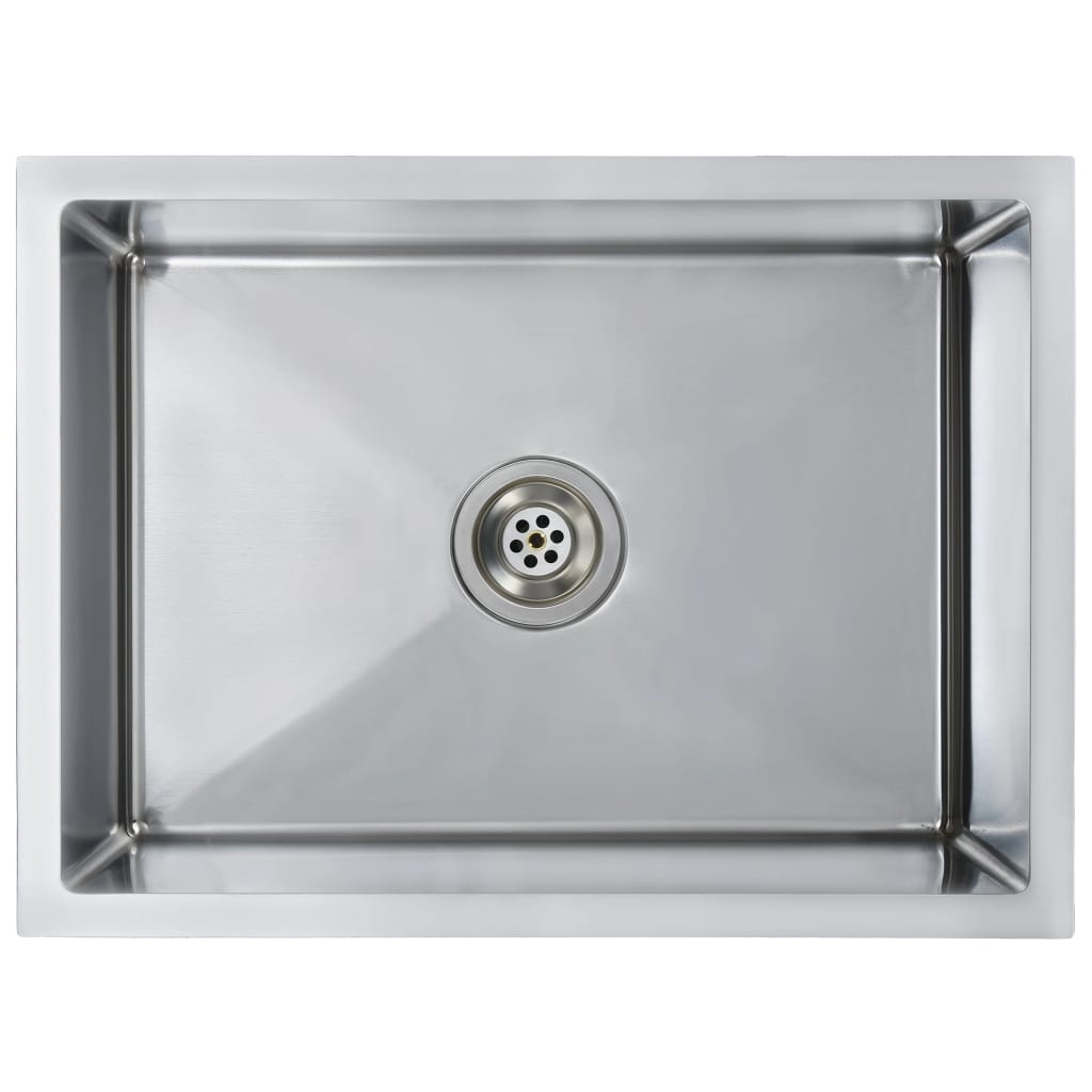 Handmade built-in sink with stainless steel strainer
