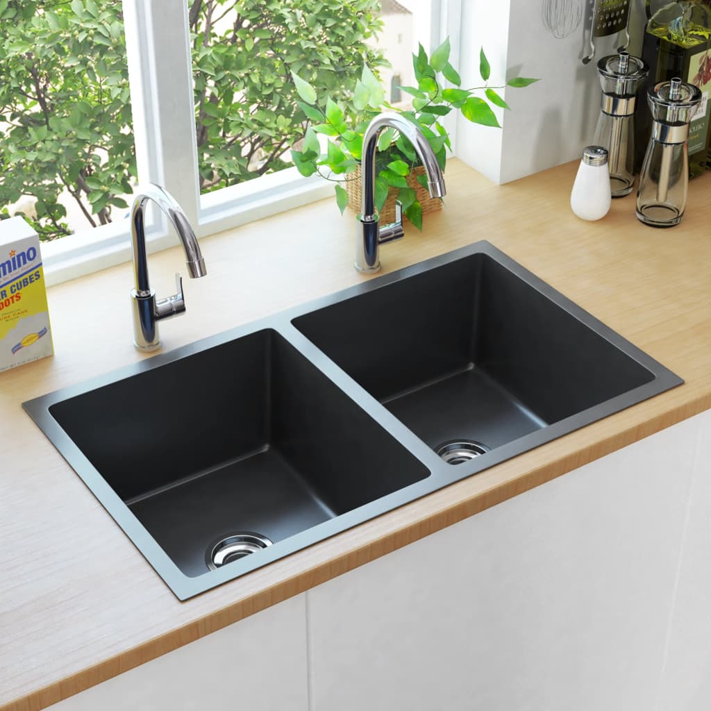 Handcrafted Black Stainless Steel Kitchen Sink