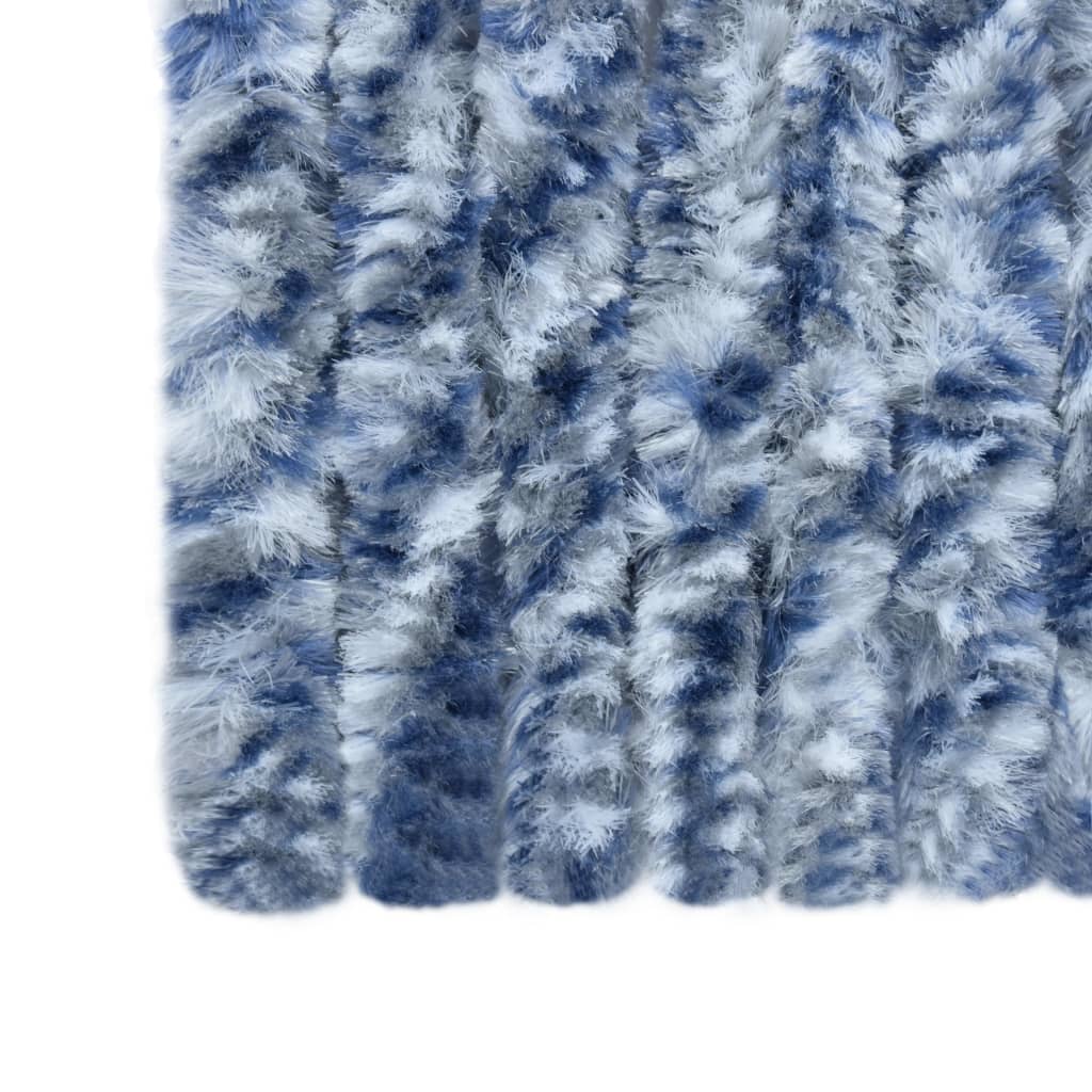 Insect protection curtain blue white silver 100x220cm chenille