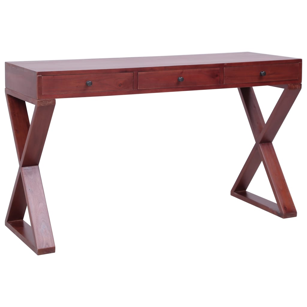 PC table brown 132 x 47 x 77 cm solid mahogany wood