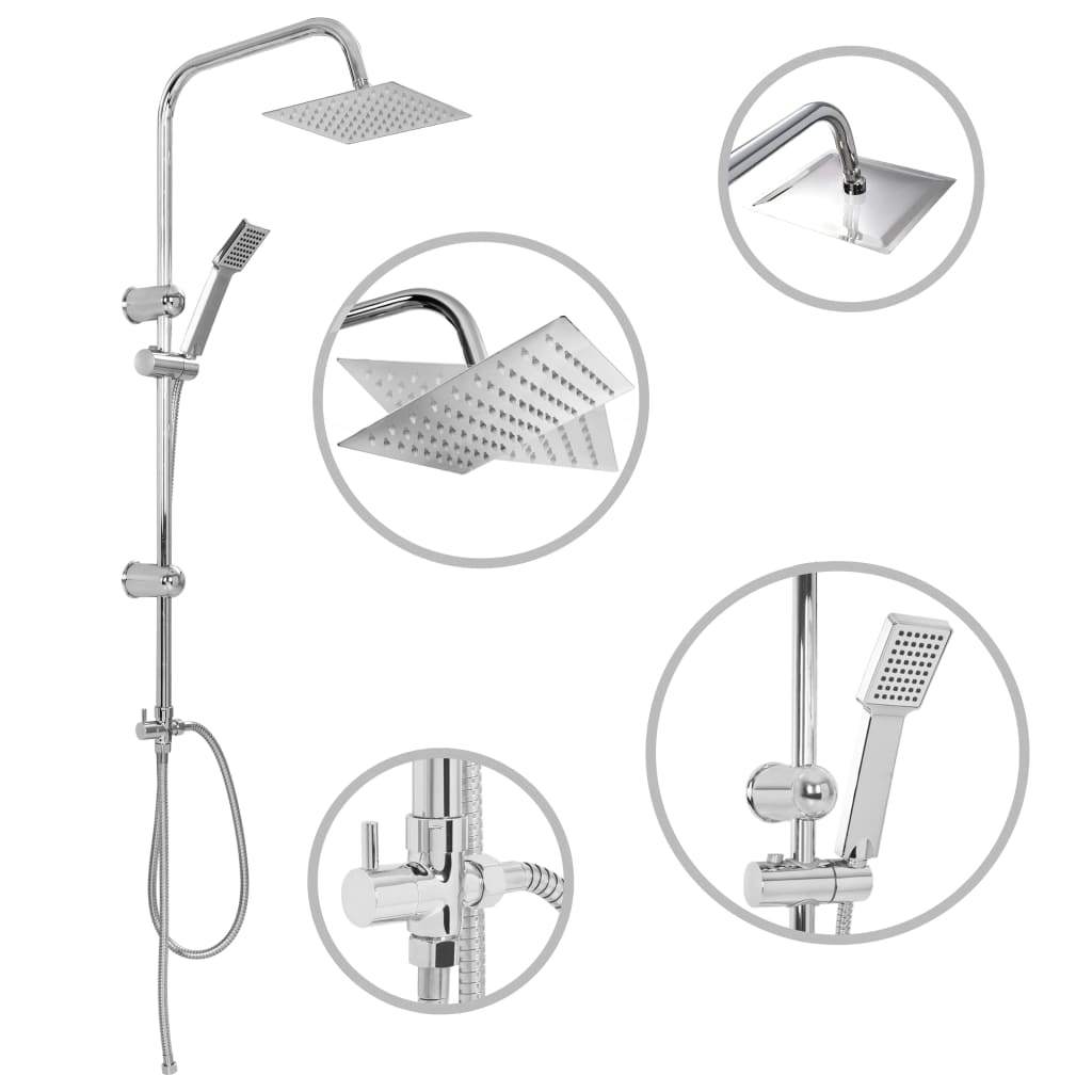 Double-head shower set with stainless steel hand shower