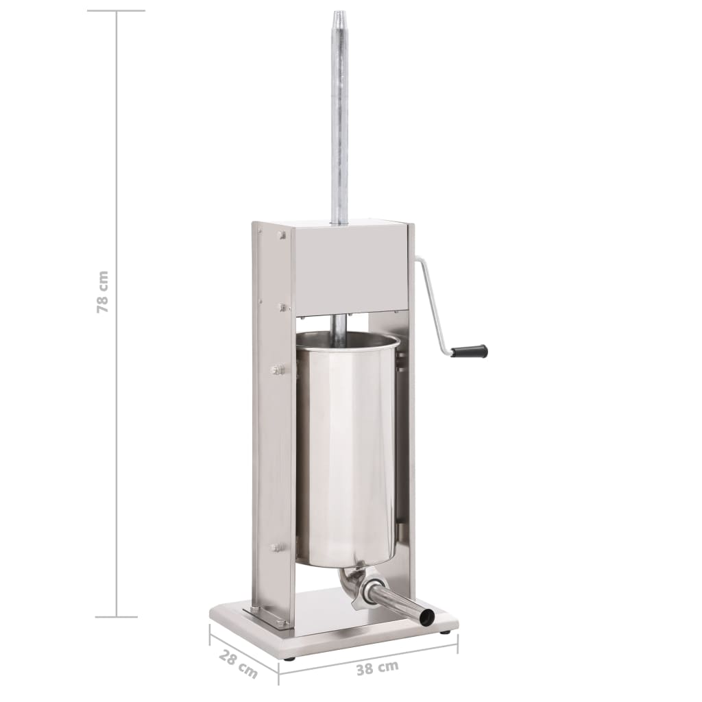 Manueller Wurstfüller Silbern 15 L Edelstahl