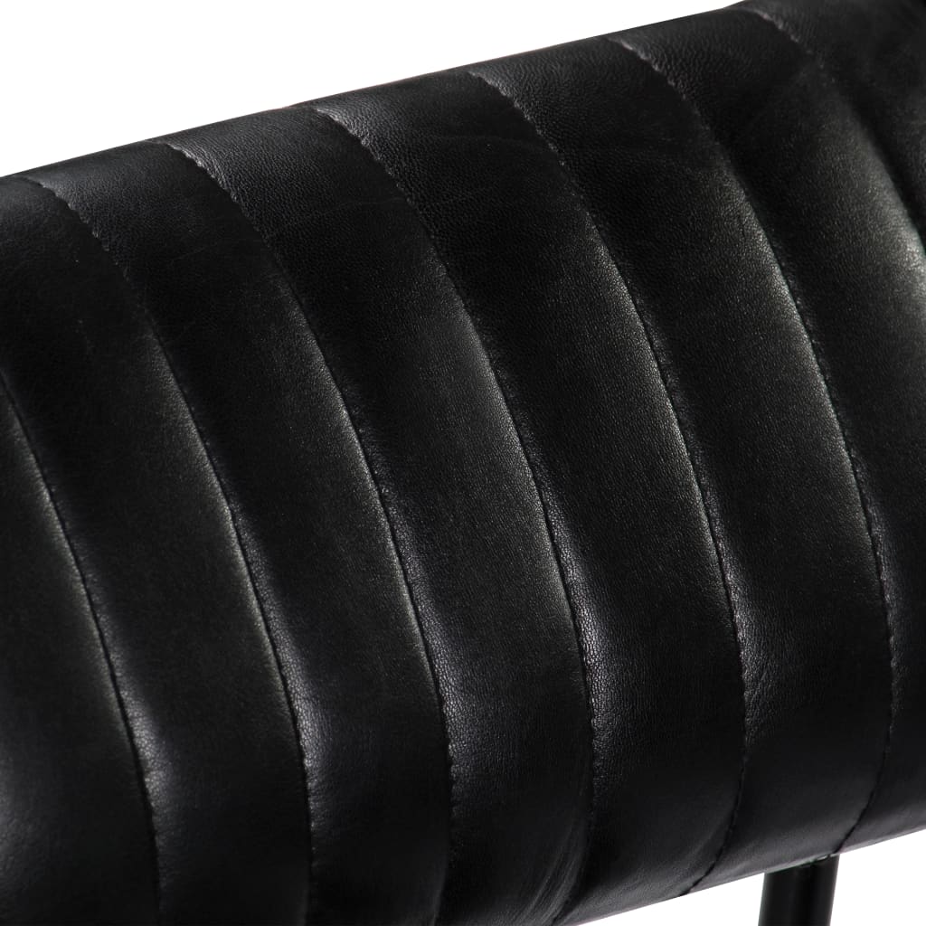 Rocking chair black genuine leather