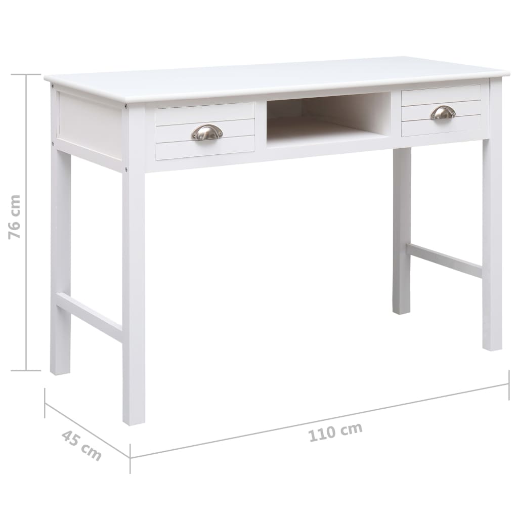 Desk white 110×45×76 cm wood