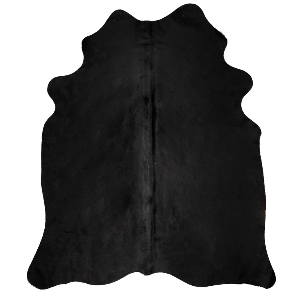 Rug real cowhide black 150×170 cm