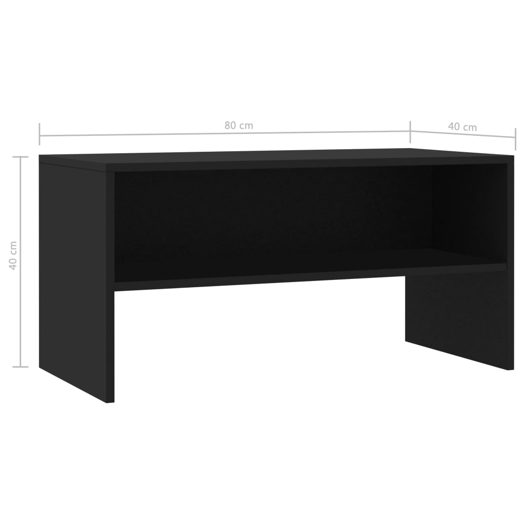 TV-Schrank Schwarz 80x40x40 cm Holzwerkstoff