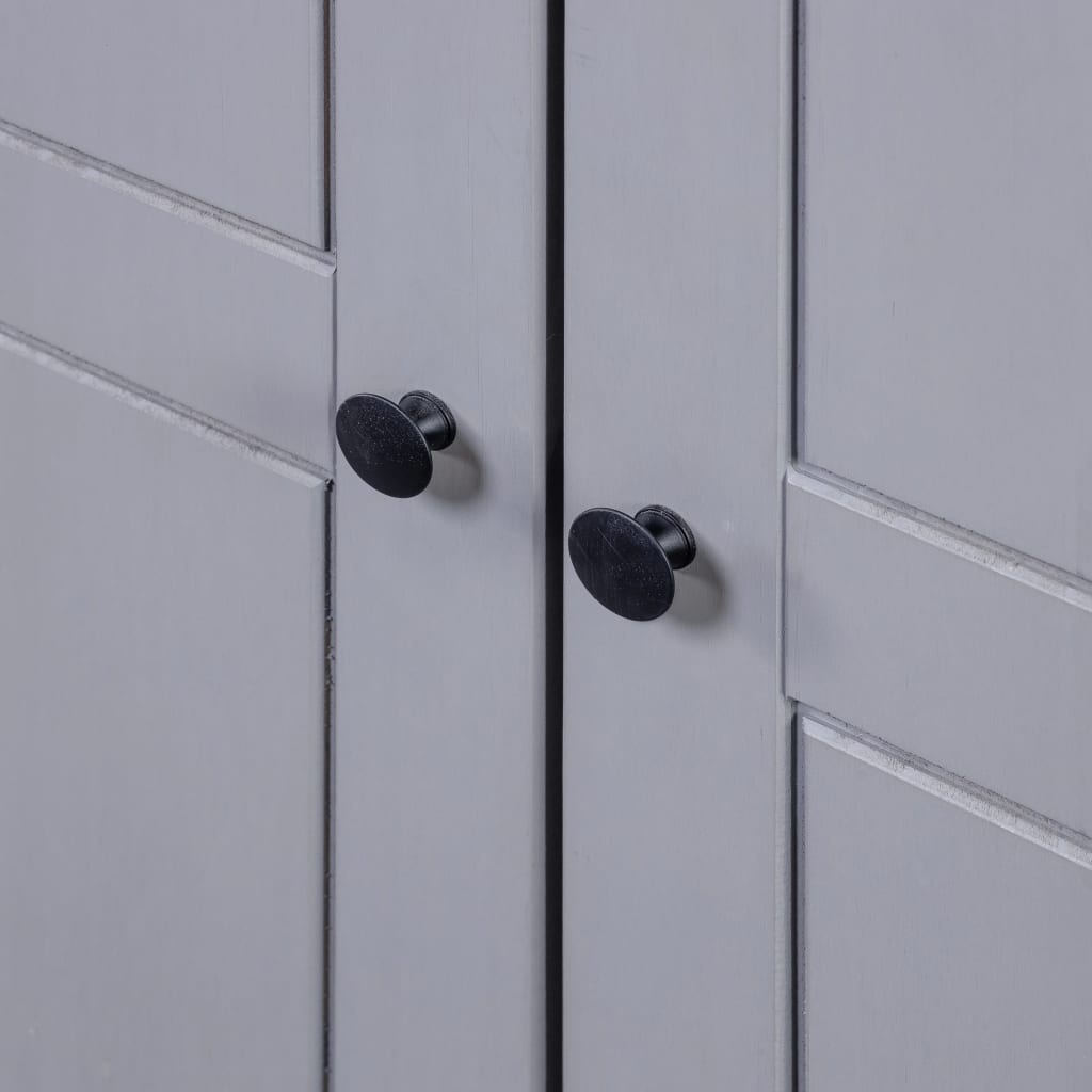 Wardrobe 3 doors gray 118×50×171.5 cm pine Panama series