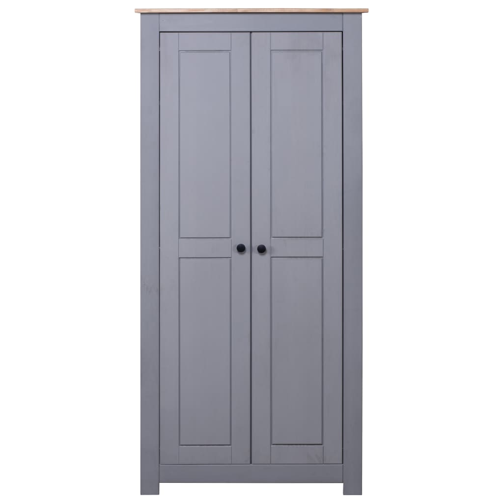 Wardrobe gray 80x50x171.5 cm pine wood Panama